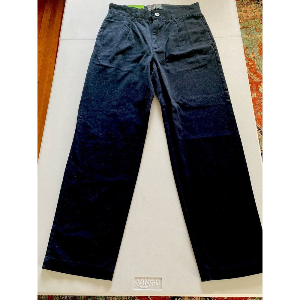 W Houston White Men’s Chino Wide Legs 30x30 Navy New With Tags NWTS Cotton Logo
